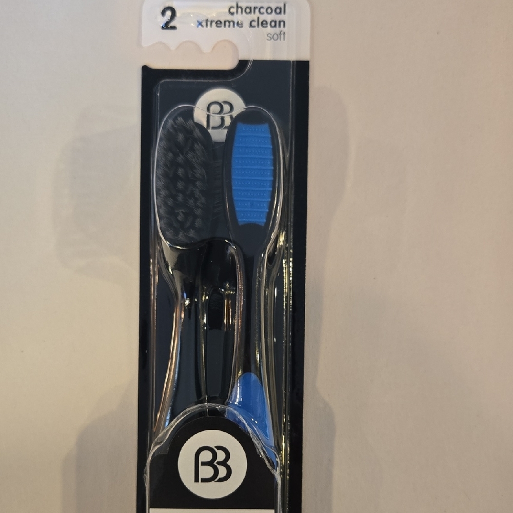 NEW Charcoal Toothbrush 2-Pack – Ultra Soft + Tongue Cleaner